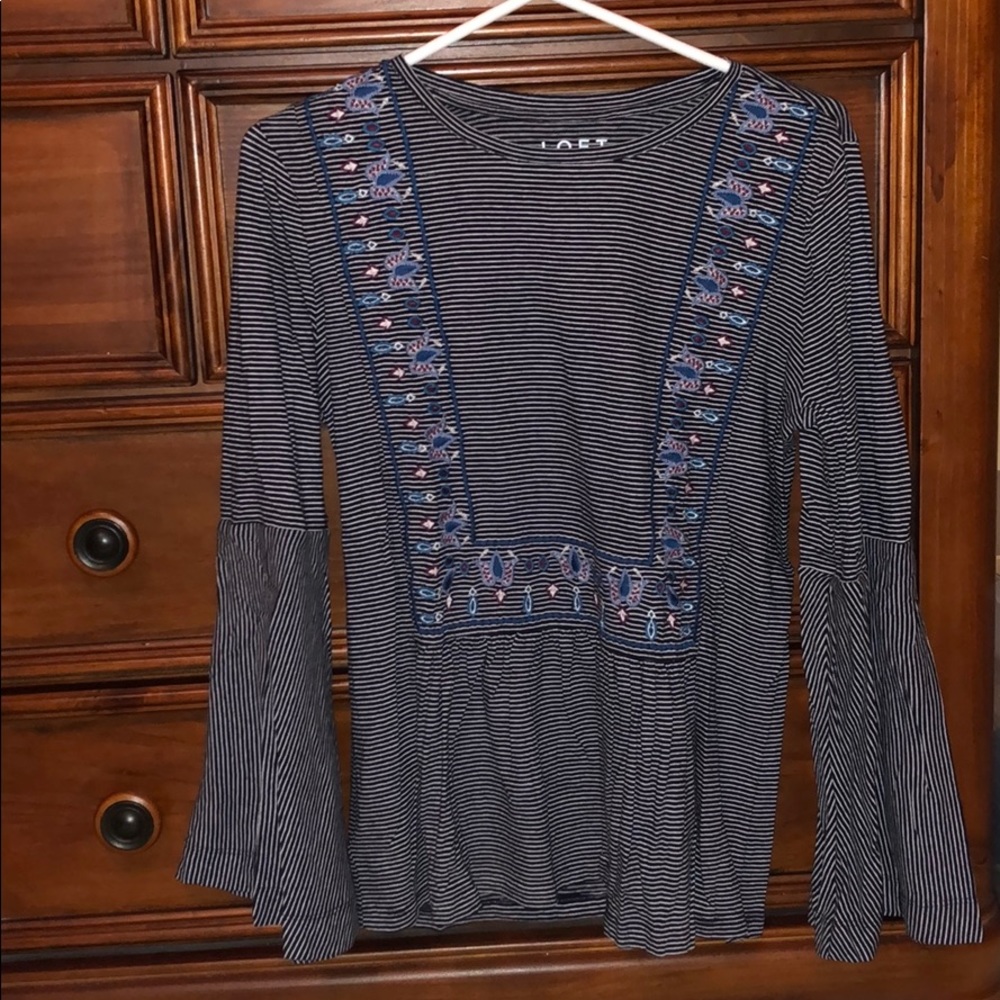 LOFT long sleeve striped top